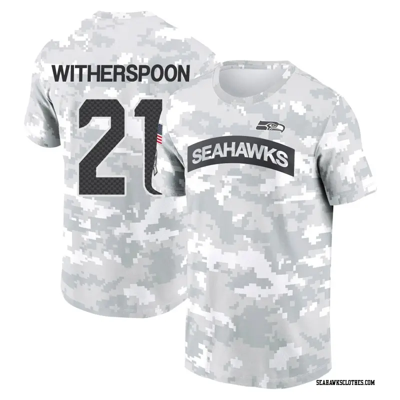 Men's Seattle Seahawks ＃21 Devon Witherspoon Camo Arctic 2024 Salute to Service Performance T-Shirt