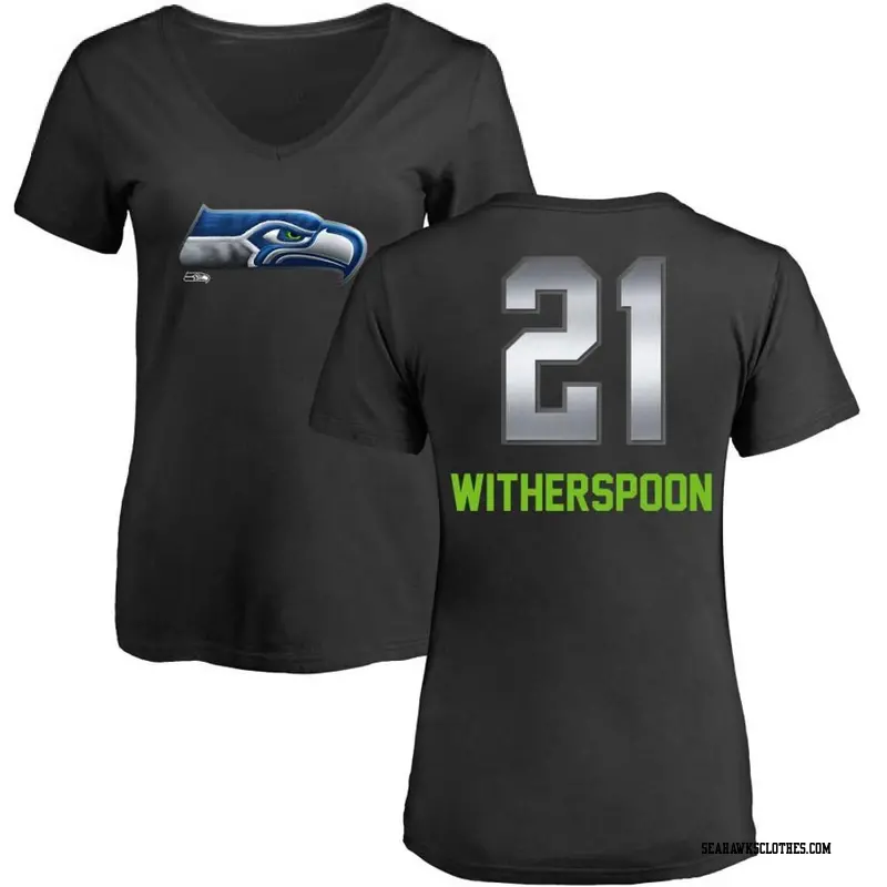 Women's Seattle Seahawks ＃21 Devon Witherspoon Black Midnight Mascot T-Shirt