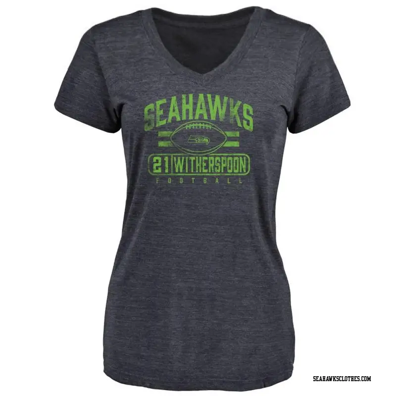 Women's Seattle Seahawks ＃21 Devon Witherspoon Navy Flanker T-Shirt